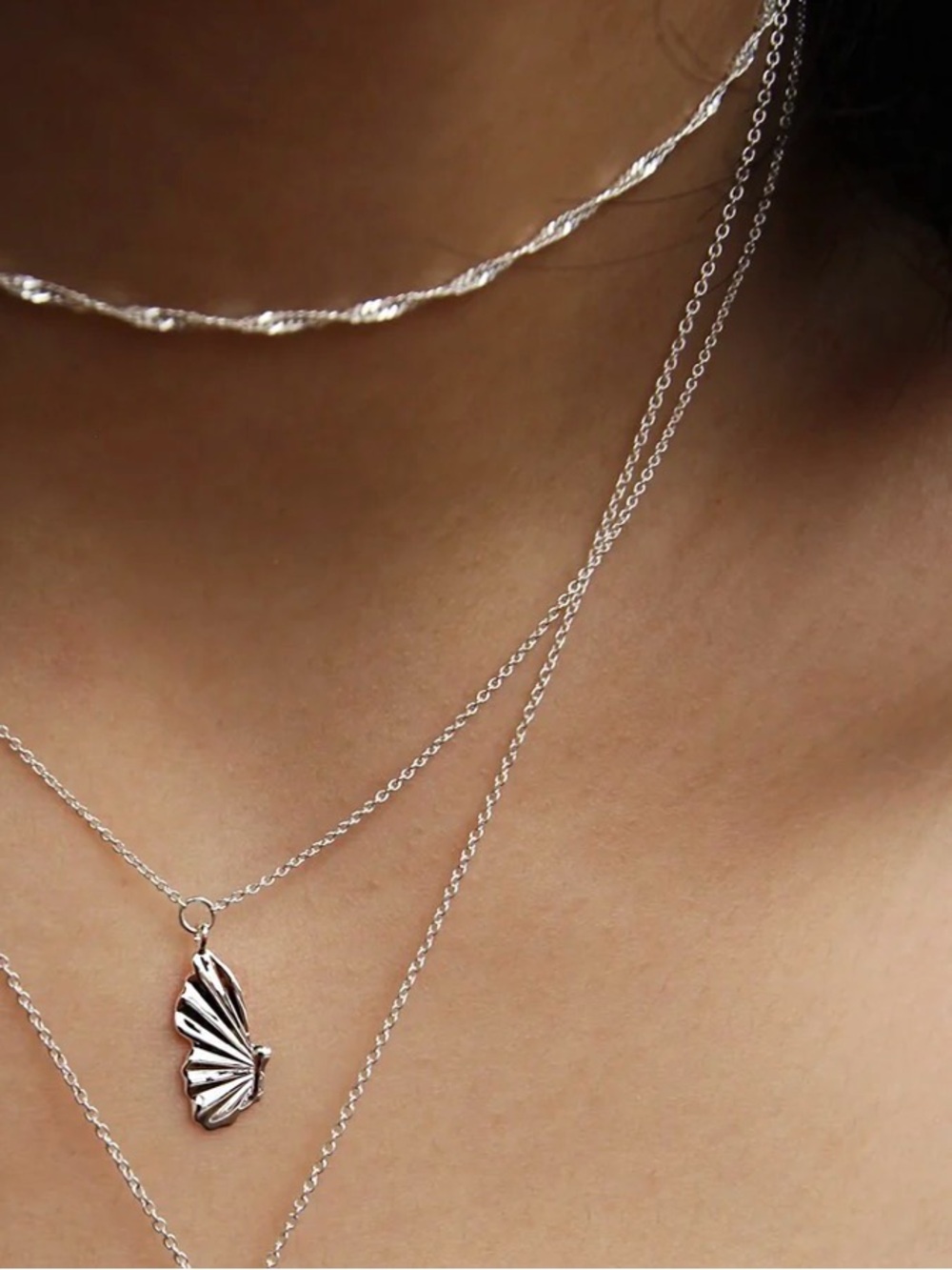bluboho Lightning Strikes Twisted Rope Necklace - Silver - Picture 5 of 6